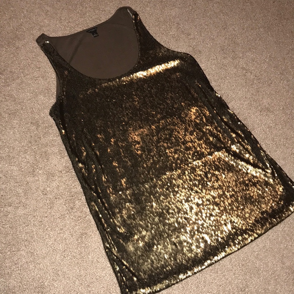 Ann Taylor Gold Sequin Tank